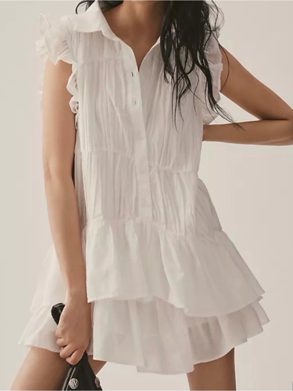 Anthropologie Ruffled Button Up Dress